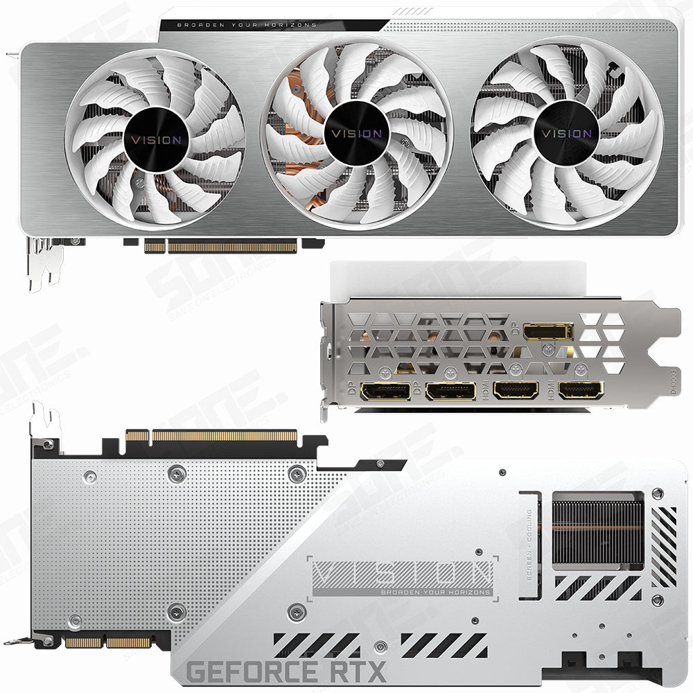 Gigabyte NVIDIA GeForce RTX 3090 24GB Vision OC Ampere Graphics Card in White | GV-N3090VISION OC-24GD