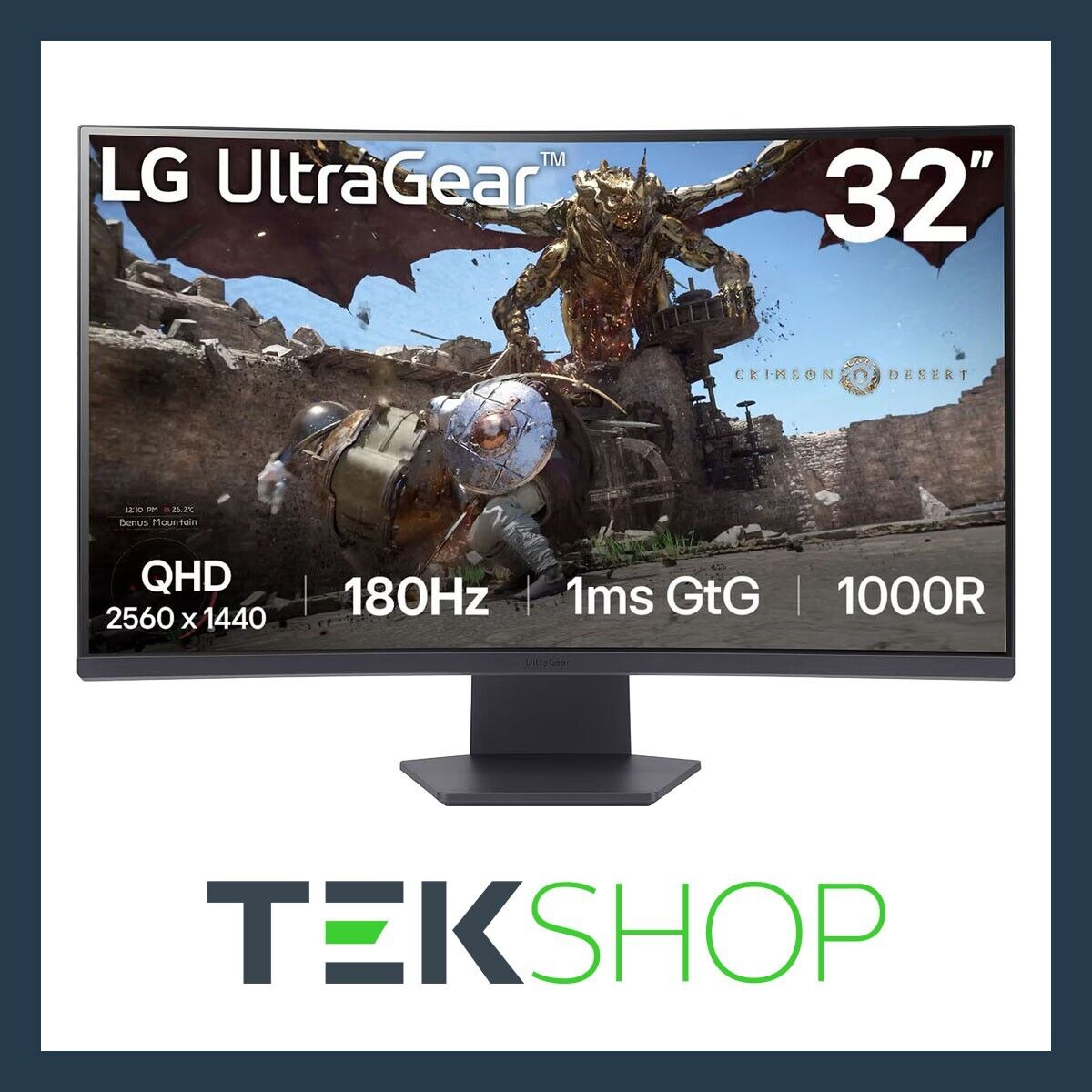 LG UltraGear 32GS60QC-B.AEKQ 32” Quad HD HDR10 1000R AMD FreeSync Curved Monitor