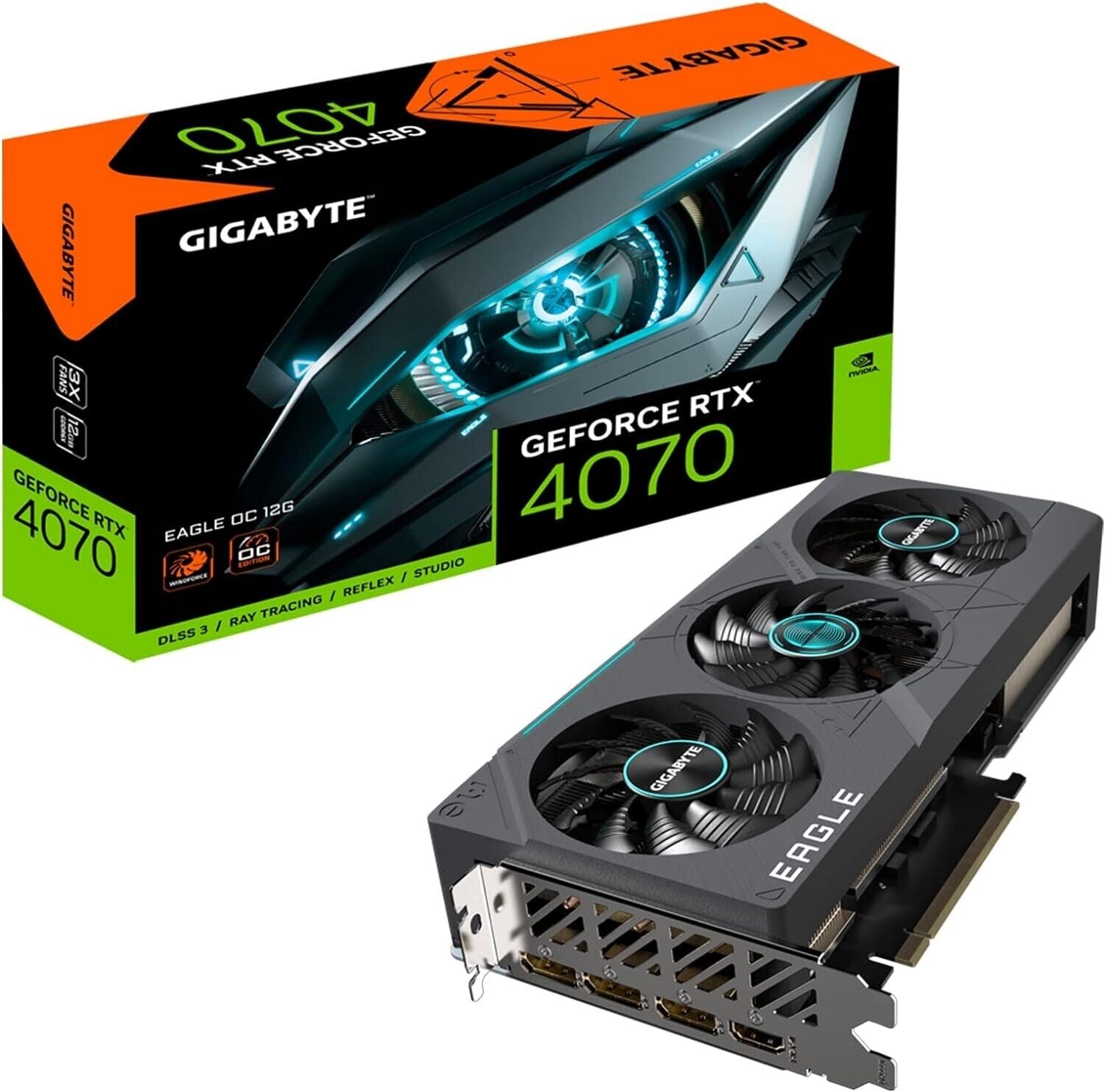 Gigabyte RTX 4070 Eagle OC 12GB GGDDR6X Graphics Card Windforce Cooling